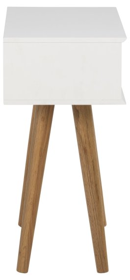 Nočný stolík Mirato so šuplíkom, biely a dub masívny