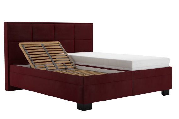 Dvojlôžko Ela v rozmere 180x200 cm, v poťahu Tiffany 32 Chianti, polohovanie hlavy