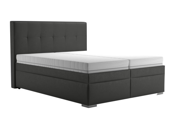 Dvojlôžko Trend v rozmere 160x200 cm, v poťahu Tobago 17 Anthracite, s matracmi
