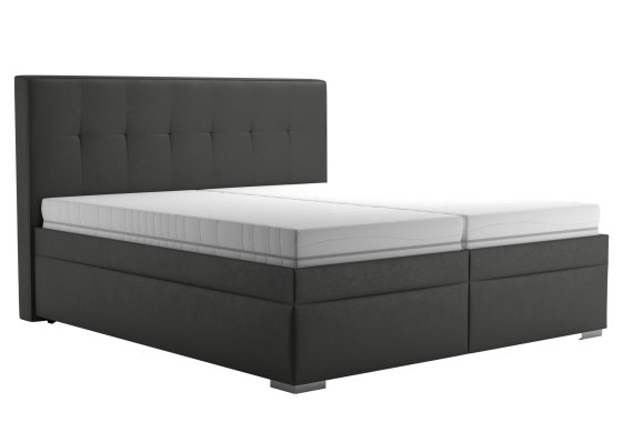 Dvojlôžko Trend v rozmere 180x200 cm, v poťahu Tobago 17 Anthracite, s matracmi