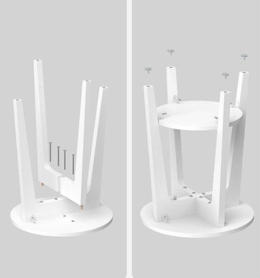 Stolík Sela 40x40x50 cm, biely, detail