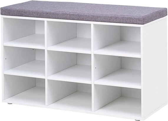 Lavica (botník) Maki 30x79x48 cm, biela a sivá