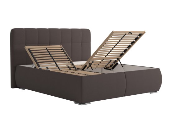 Dvojlôžko Sanza v rozmere 180x200 cm, v poťahu Bison 6 Dk. Brown, polohovanie