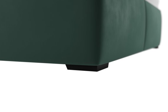Dvojlôžko Kessy v rozmere 180x200 cm, v poťahu Tiffany 10 DK Green, detail podnožia