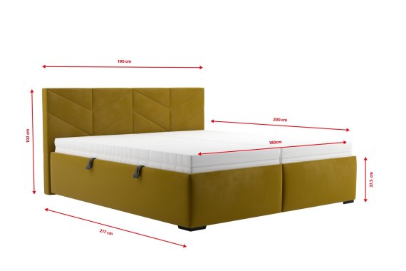 Dvojlôžko Kessy v rozmere 180x200 cm, v poťahu Tiffany 34 Amber, rozmery