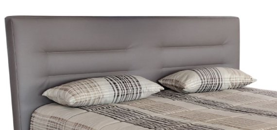 Dvoulůžko Real v rozměru 180x200 cm, v potahu Loft Coffee, detail čela 