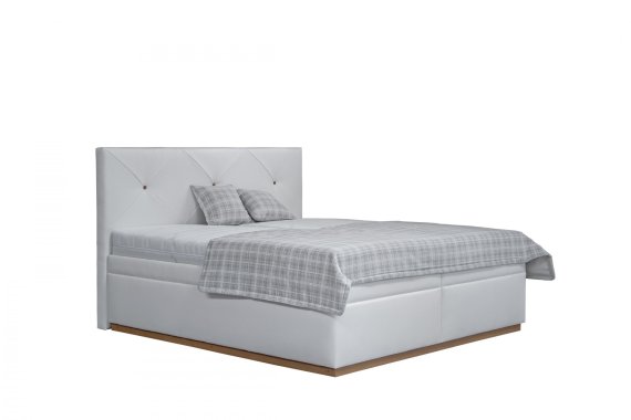 Dvojlôžko Dalia v rozmere 180x200 cm, v poťahu Loft 1, s prikrývkou a vankúšikmi v poťahu Valencia 376-18