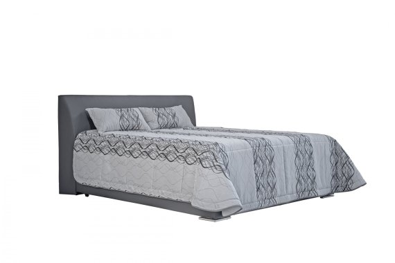 Dvojlôžko Hellen v rozmere 180x200 cm, v poťahu Loft Grey, s prikrývkou a vankúšikmi v poťahu Lena 1