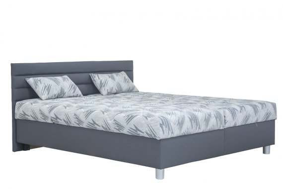 Dvojlôžko Spa v rozmere 180x200 cm, v poťahu Loft Grey a Farad 11, s vankúšikmi v poťahu Farad 11