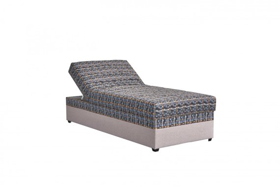 Válenda Evelína v rozmere 90x200 cm, v poťahu Malmö New 8 a Knitter 305, ukážka polohovania hlavy