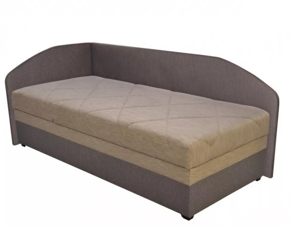 Válenda Turi v rozmere 90x200 cm, v poťahu Tribeca Beige a Toledo GC2, ľavý roh