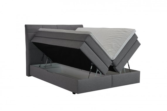 Boxspring Bonny v rozmere 180x200 cm, v poťahu Malmö New 90, ukážka úložného priestoru, s topperom