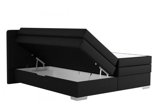Boxspring Maria v rozmere 180x200 cm, v poťahu Sirius Black, úložný priestor