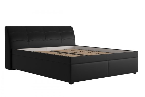 Dvojlôžko Merkúr v rozmere 160x200, v poťahu Prima 16 Black, bez matracov