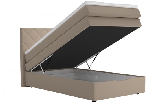Boxspring Atika v rozmere 120x200 cm, v poťahu Enjoy 2 Camel, úložný priestor