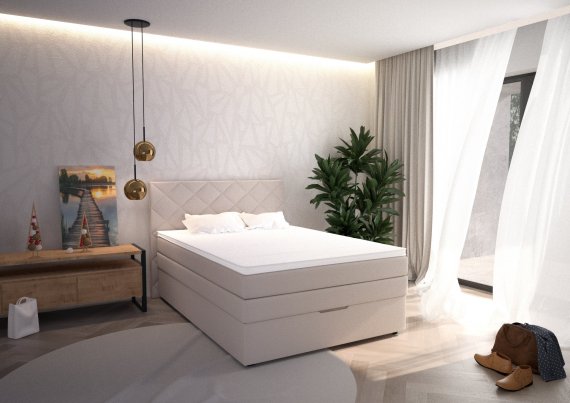 Boxspring Atika v rozmere 120x200 cm, v poťahu Amore 31, interiér