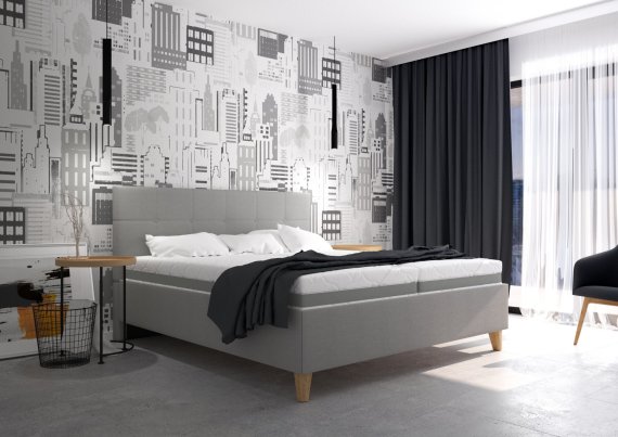Dvojlôžko Meda v rozmere 180x200 cm, v poťahu Savoy 91 Silver, interiér