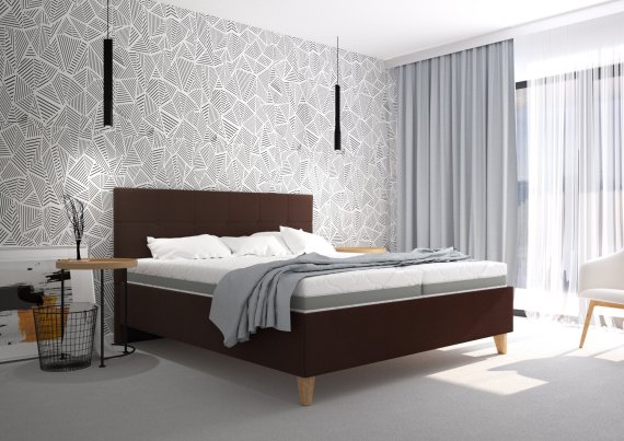 Dvojlôžko Meda v rozmere 180x200 cm, v poťahu Savoy 25 Choco, interiér