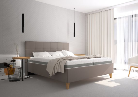 Dvojlôžko Meda v rozmere 180x200 cm, v poťahu Loft Taupe, interiér