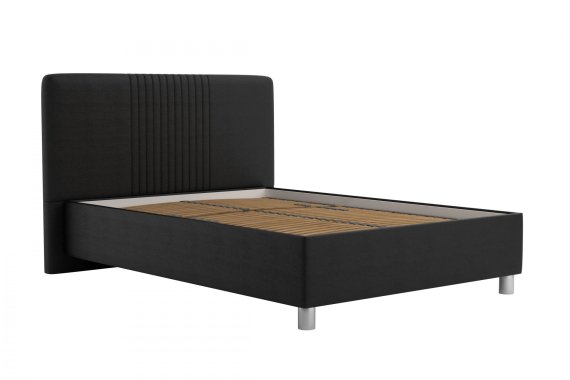 Jednolôžko Kayla v rozmere 140x200 cm, v poťahu Loft Black, bez matraca