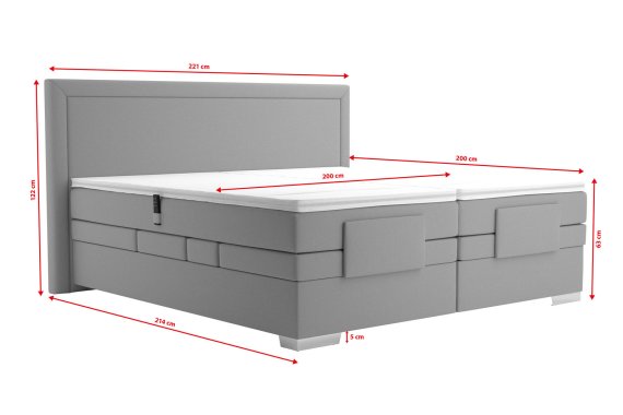 Boxspring Margo v rozmere 200x200 cm, v poťahu Arte 23, rozmery
