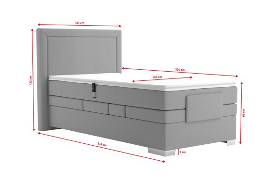 Boxspring Margo v rozmere 100x200 cm, v poťahu Arte 23, rozmery