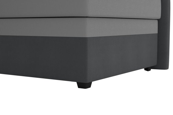 Válenda Rodrigo do pravého rohu v rozmere 90x200 cm, v poťahu Enjoy 23 Ash / Loft Grey, podnožie