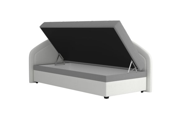 Válenda Rodrigo do ľavého rohu v rozmere 90x200 cm, v poťahu Enjoy 23 Ash / Loft 1, úložný priestor