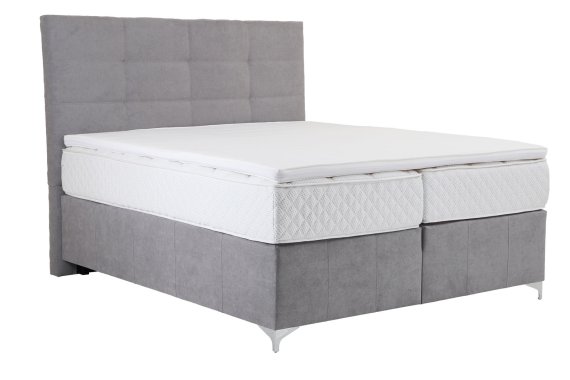 Boxspring Etna v rozmere 180x200 cm, v poťahu Enjoy 21 Grey, s topperom