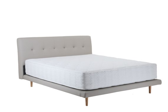 Dvojlôžko Darja v rozmere 180x200 cm, v šedej eco koži, s matracom