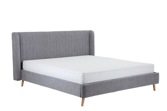 Dvojlôžko Rena v rozmere 180x200 cm, v šedom poťahu, s matracom