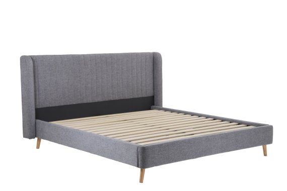 Dvojlôžko Rena v rozmere 180x200 cm, v šedom poťahu, bez matraca