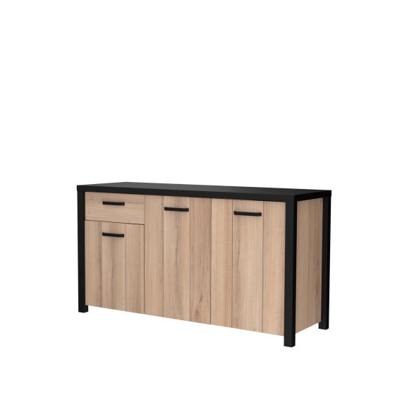Komoda Blore 160 cm, čierna, hnedá