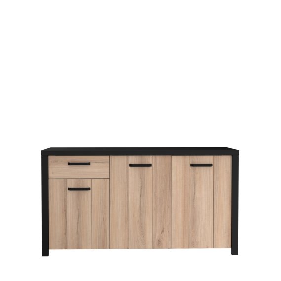 Komoda Blore 160 cm, čierna, hnedá