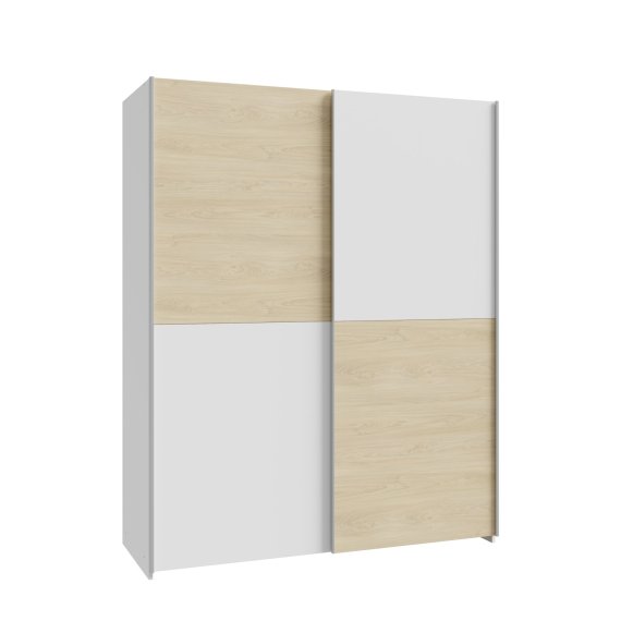 Skriňa Salk 150 cm, biela a dub sonoma