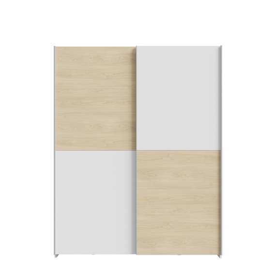 Skriňa Salk 150 cm, biela a dub sonoma