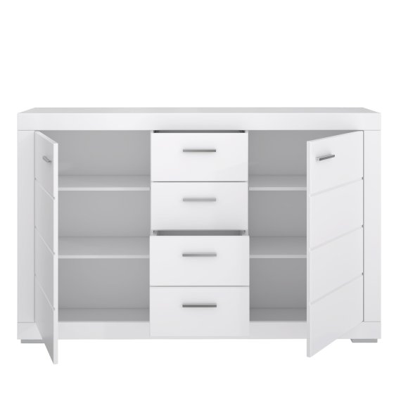 Komoda Snore 171x109 cm, biela, otvorená