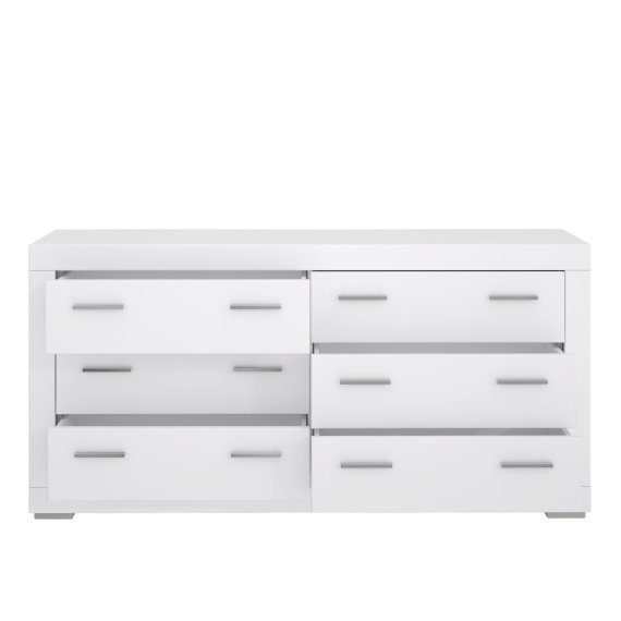 Komoda Snore 175x87 cm, biela, otvorená