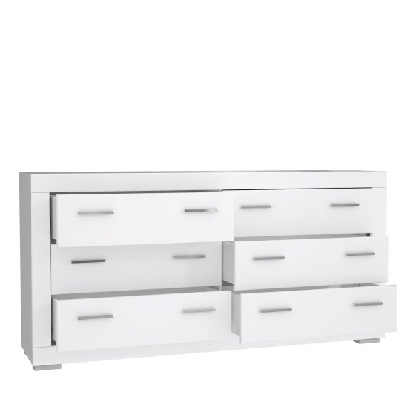 Komoda Snore 175x87 cm, biela, otvorená