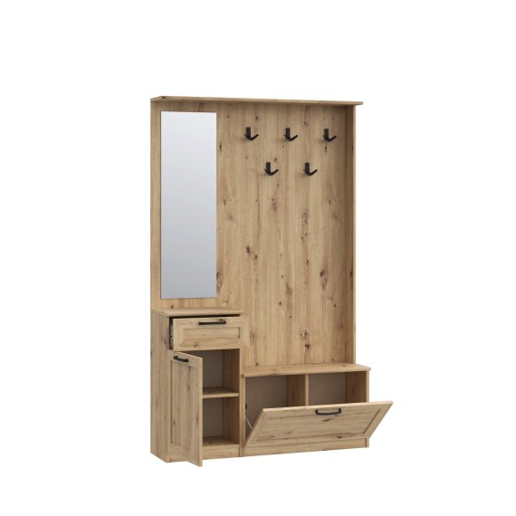 Predsieňový set Nipo 111x182x30 cm, dub artisan, otvorený