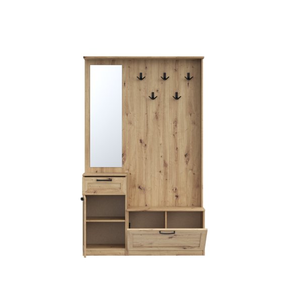 Predsieňový set Nipo 111x182x30 cm, dub artisan, otvorený