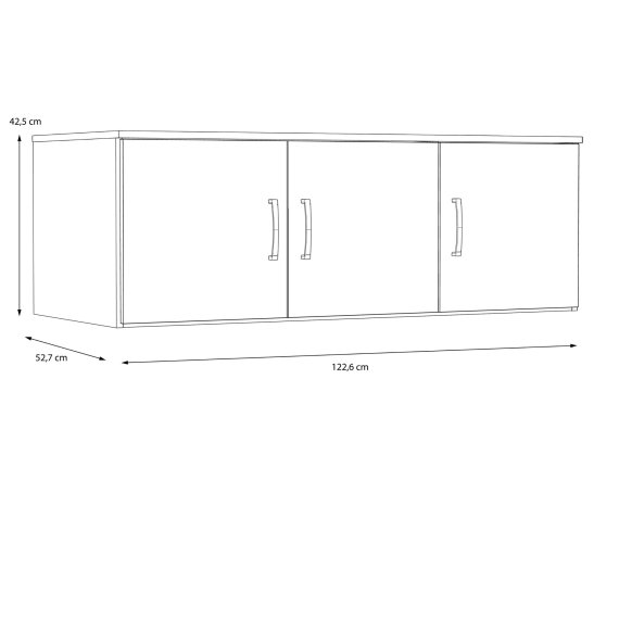 Nadstavec Nipo 122x43x53 cm, dub sonoma, rozmery