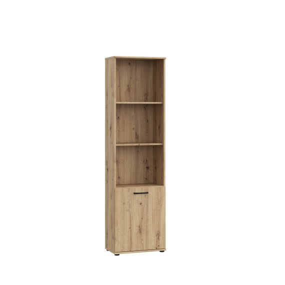 Knihovňa Nipo s dvierkami 50x181x29 cm, dub artisan