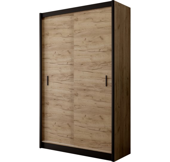 Šatníková skriňa Mulet s posuvnými dverami 150x215x61 cm, čierna