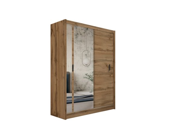 Šatníková skriňa Oskol s posuvnými dverami 180x215x61 cm, dub wotan