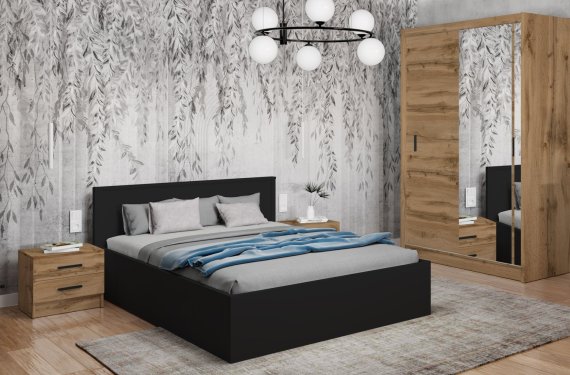 Nočný stolík Oskol 45x40x37 cm, dub wotan, interiér