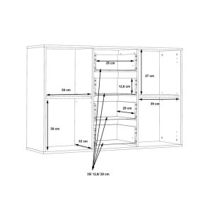 Komoda Anta so šuplíkmi, biela a dub sonoma, rozmery