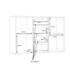 Komoda Anta so šuplíkmi, čierna a dub artisan, rozmery