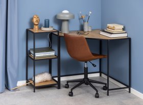 Knižnica Senito, čierna a dub, interiér