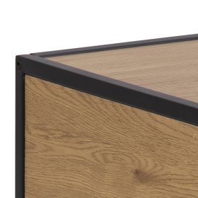 Nočný stolík Senito so šuplíkom, čierna a dub, detail